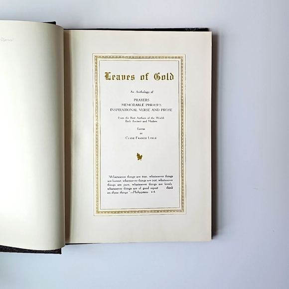 Vintage 1948 Spiritual Book, “Leaves Of Gold,” Edited By Clyde Francis Lytle - Picture 9 of 15